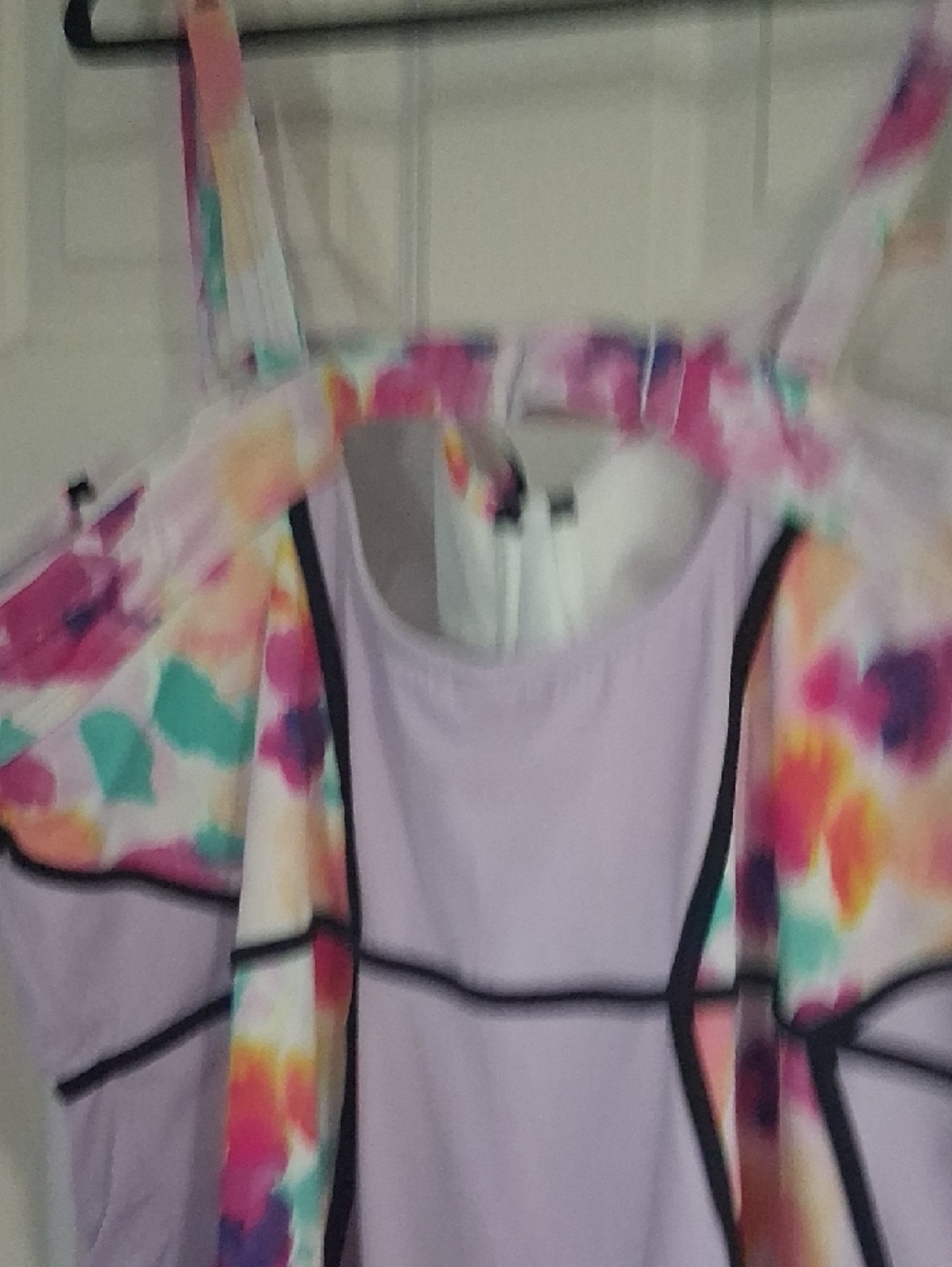 torrid  Lavender Swim Top with Floral Accent - Picture 3 of 5